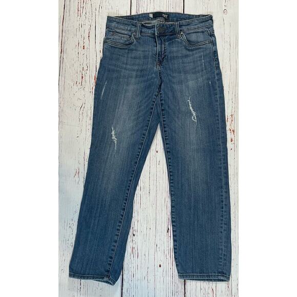 Kut from the Kloth Jeans Womens Sz 4 Catherine Ankle Straight Leg Medium Wash - Picture 1 of 13